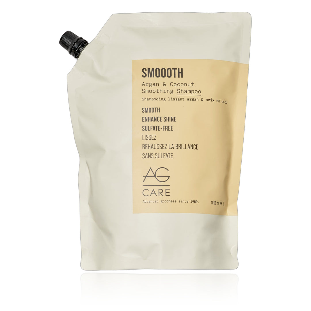 AG Smoooth Argan & Coconut Smoothing Shampoo 33.8 oz (1000 ml) refill pouch