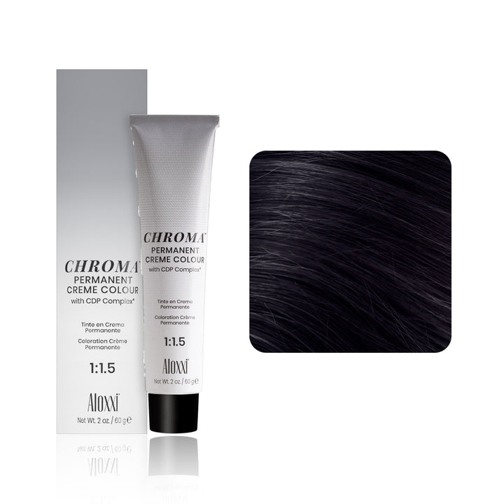 Aloxxi Chroma Permanent Creme Colour 1A (Black Ash)
