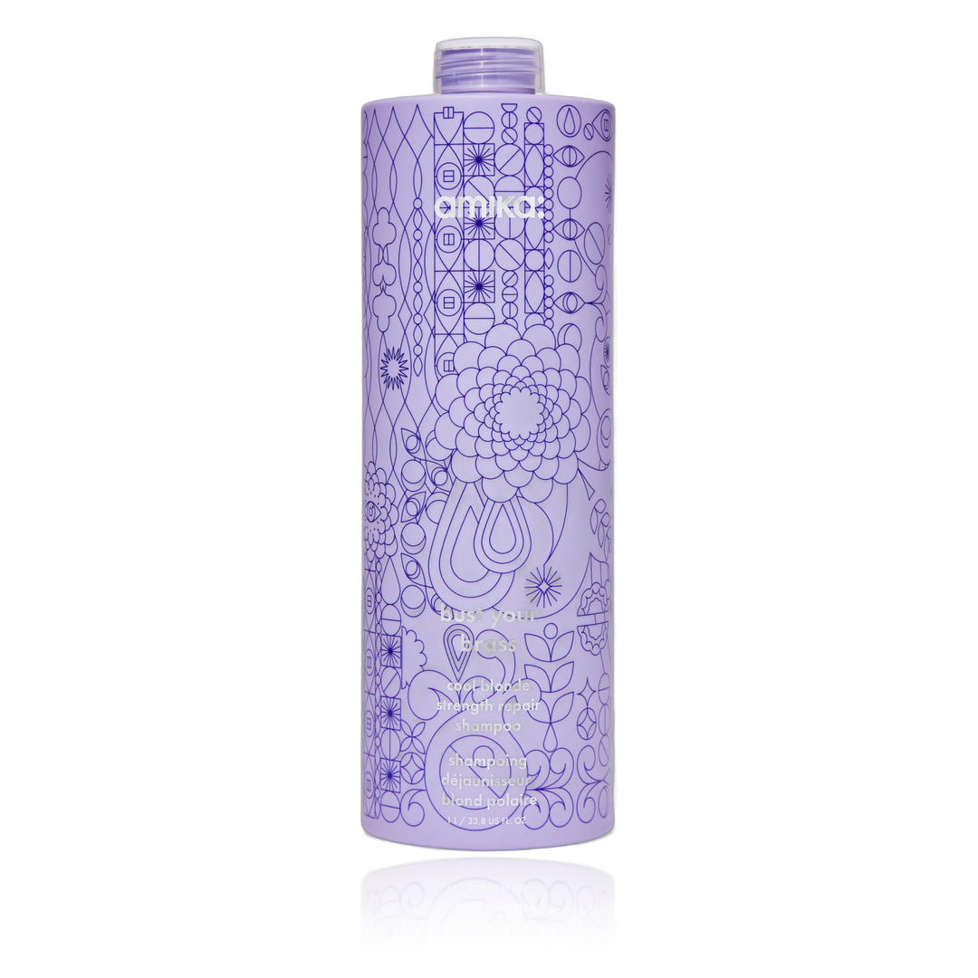 Amika Bust Your Brass Cool Blonde Repair Shampoo 33.8 oz (1000 ml)