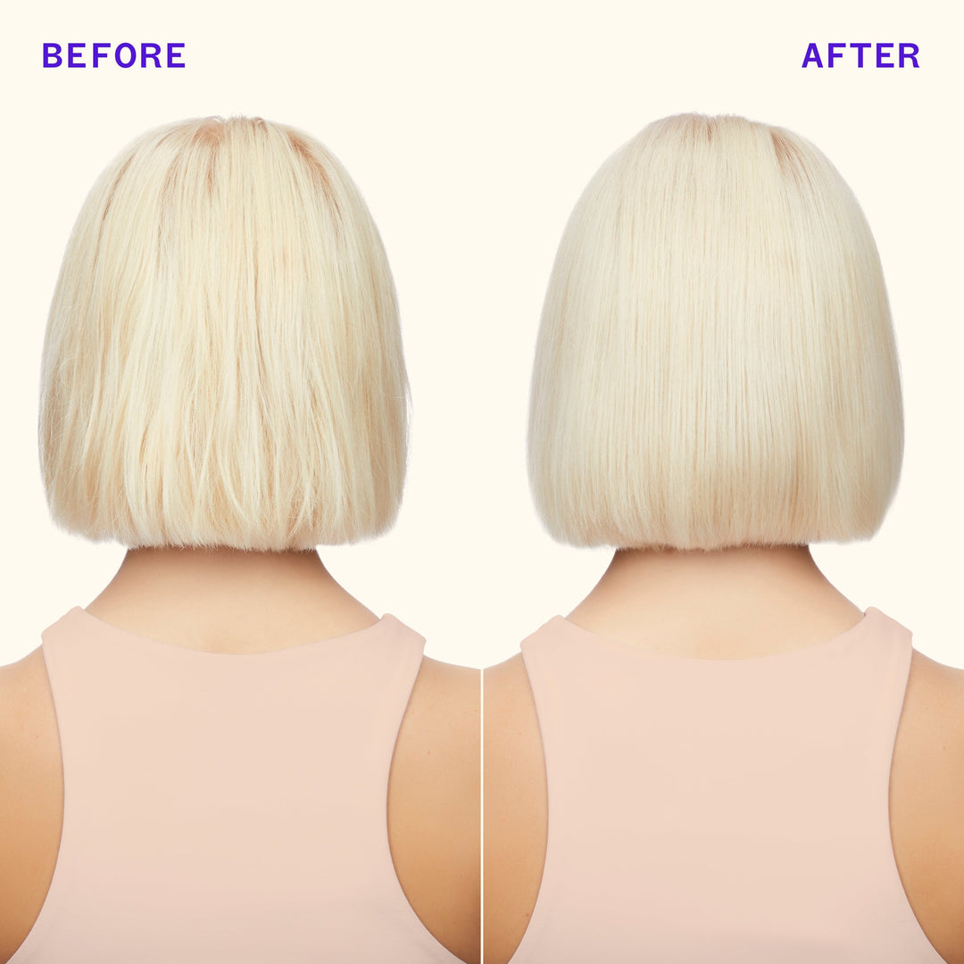 Amika Bust Your Brass Cool Blonde Repair Shampoo - before and after results