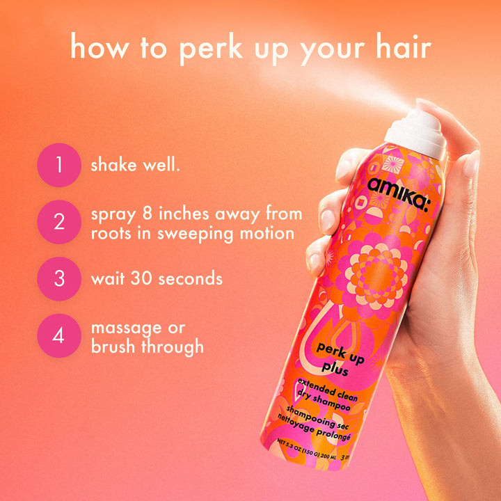 Amika Perk Up Plus Extended Clean Dry Shampoo - how to use