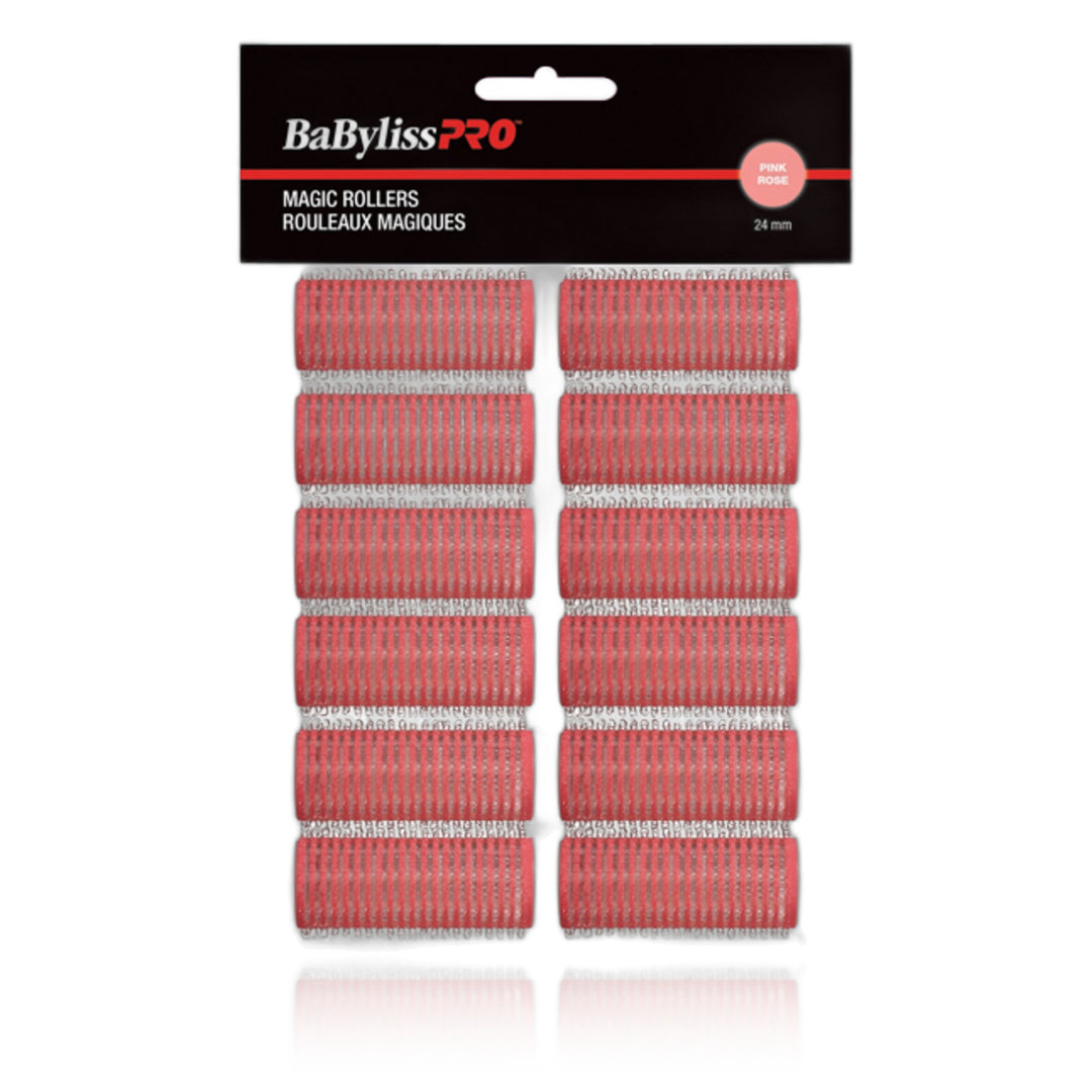 BaBylissPRO Self-Gripping Magic Rollers 24 mm Pink