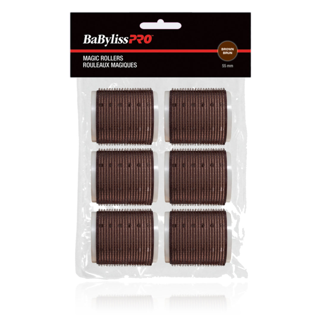 BaBylissPRO Self-Gripping Magic Rollers 55 mm Brown