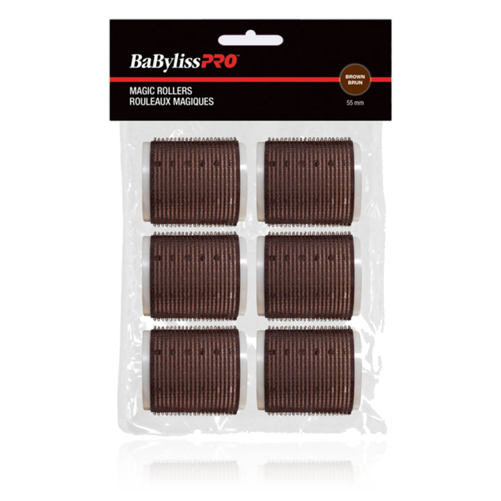 BaBylissPRO Self-Gripping Magic Rollers 55 mm Brown