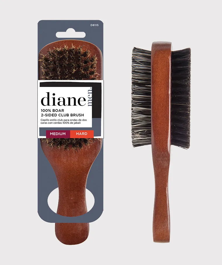 Diane - Premium 100% Boar 2-Sided Club Brush | Medium & Hard Bristles