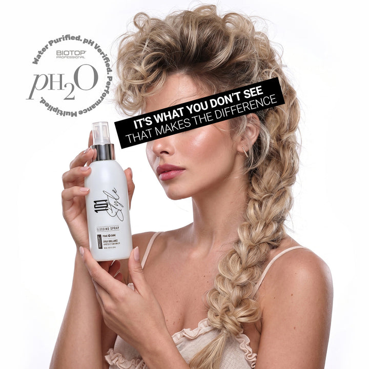 Biotop 101 Create Glossing Spray - model with the spray
