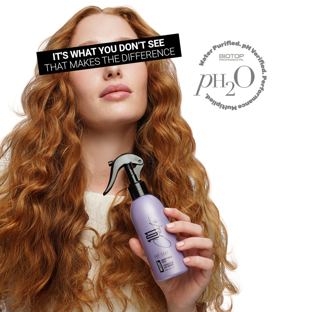 Biotop 101 Create Top Coat Spray - model with the spray