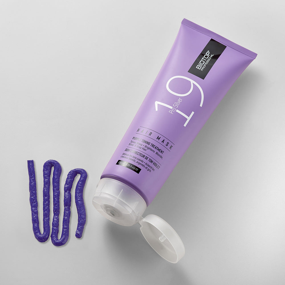 Biotop 19 Pro Silver Hair Mask - tube with violet texture