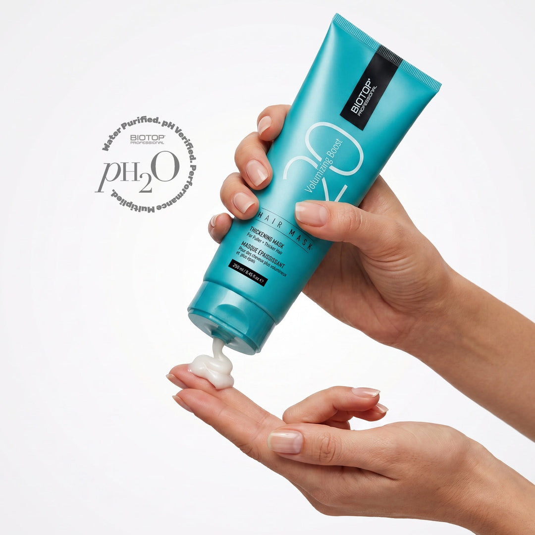 Biotop 20 Volumizing Boost Hair Mask - mask dispensed into the hand