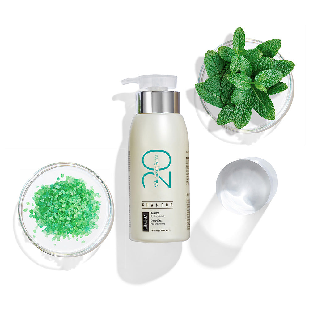 Biotop 20 Volumizing Boost Shampoo - bottle with botanical ingredients