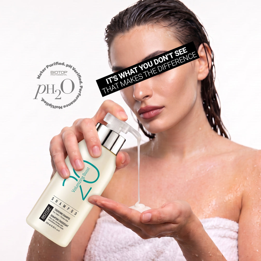 Biotop 20 Volumizing Boost Shampoo - model with the shampoo