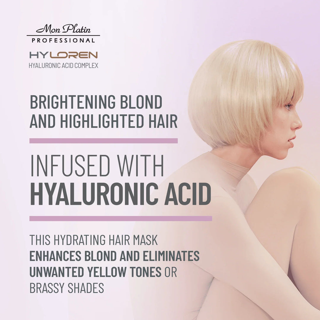 Mon Platin Hyloren Blonde Highlights Hair Mask - hyaluronic acid to reduce yellow and brassy tones