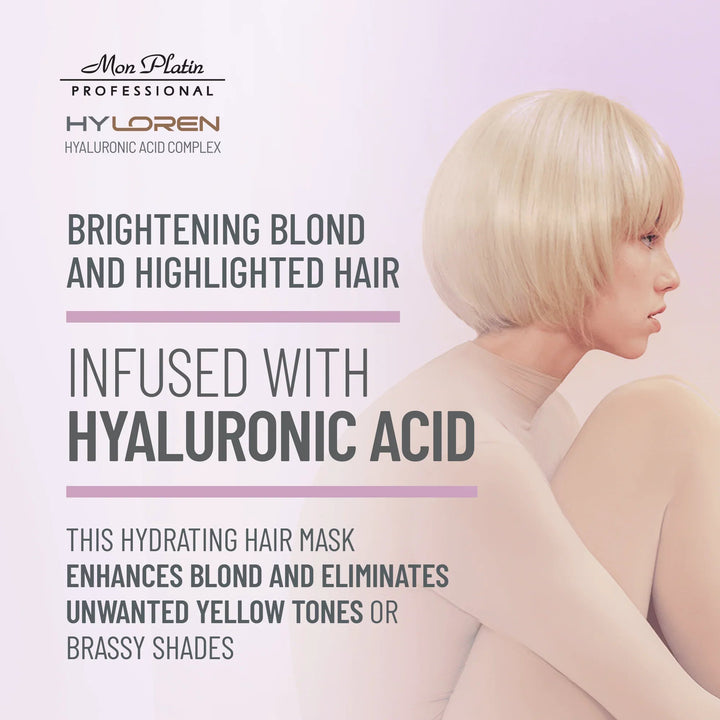 Mon Platin Hyloren Blonde Highlights Hair Mask - hyaluronic acid to reduce yellow and brassy tones