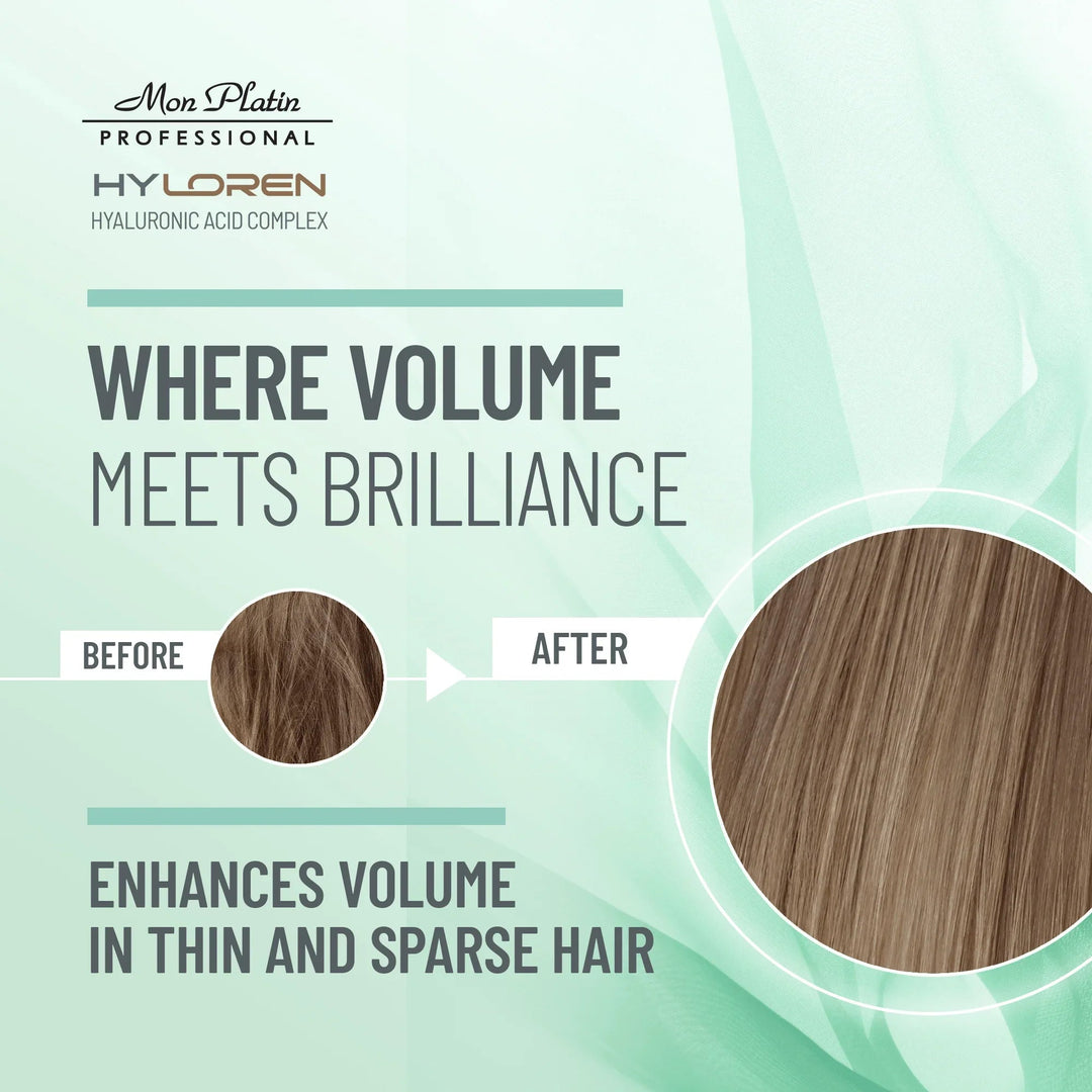 Mon Platin Hyloren Boosting Hair Mask - before and after volume