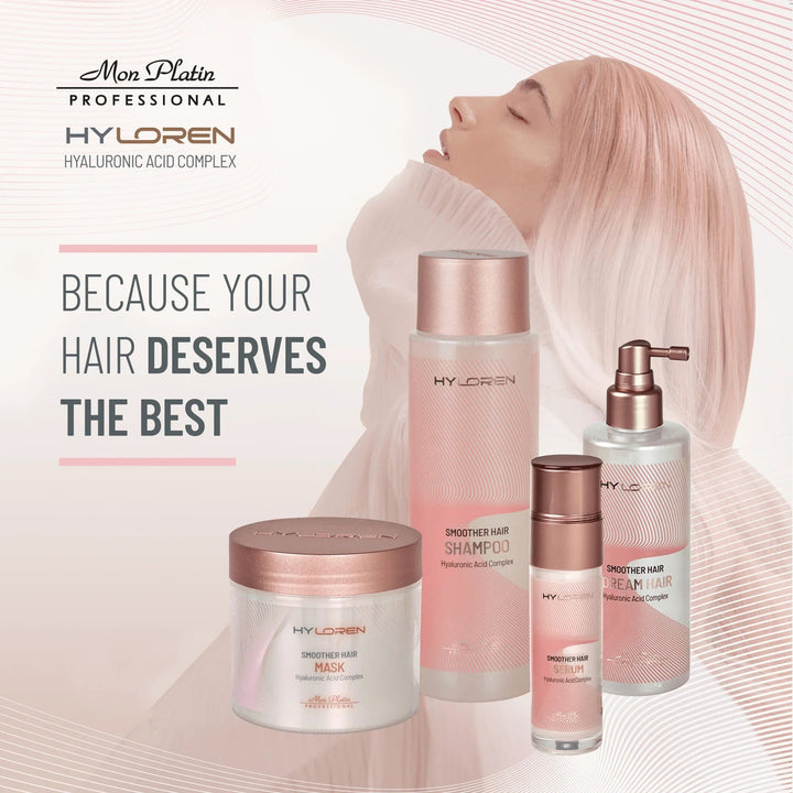 Mon Platin Hyloren Smoother Dream Hair Spray - before and after, anti-frizz high gloss shine