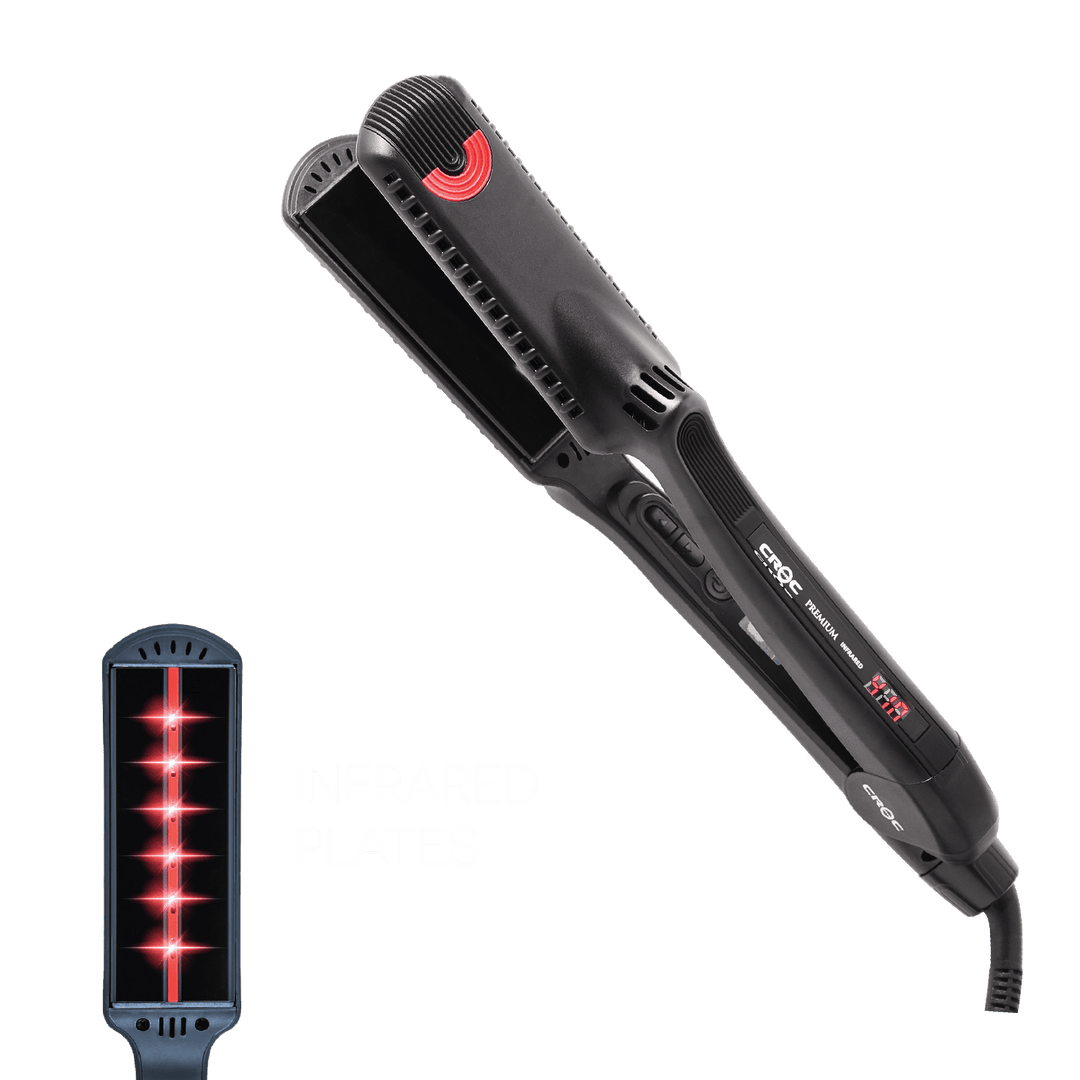 CROC Premium Infrared Black Titanium Flat Iron - infrared titanium plate detail
