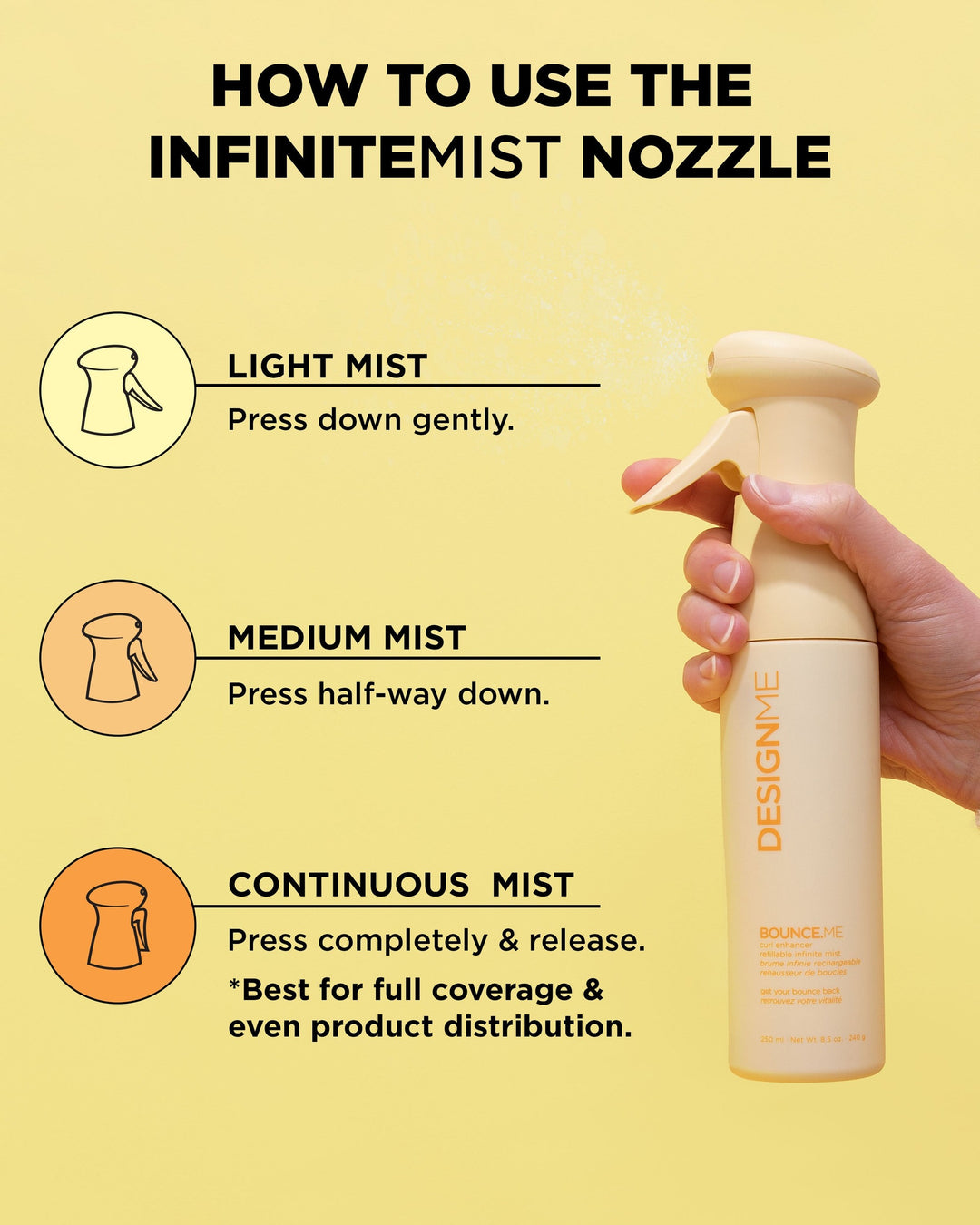 DESIGNME Bounce.Me Curl Enhancer Mist - how to use