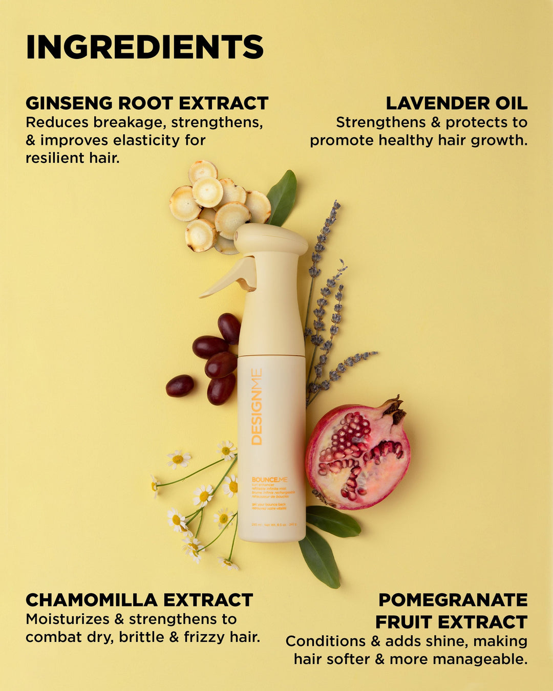 DESIGNME Bounce.Me Curl Enhancer Mist - key ingredients