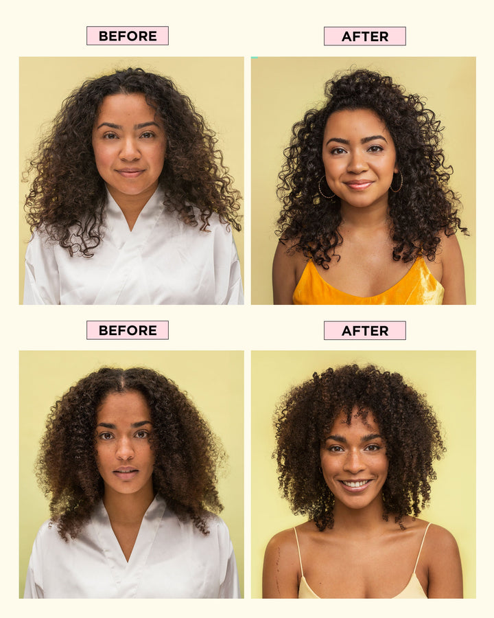 DESIGNME BOUNCE.ME Curl Conditioner - before and after on curly hair