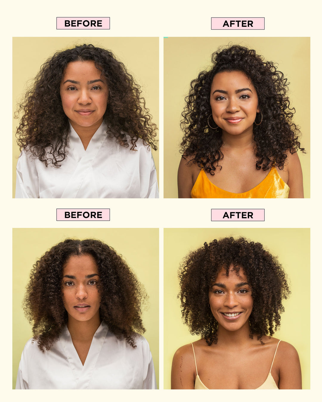 DESIGNME BOUNCE.ME Curl Shampoo - before and after on curly hair