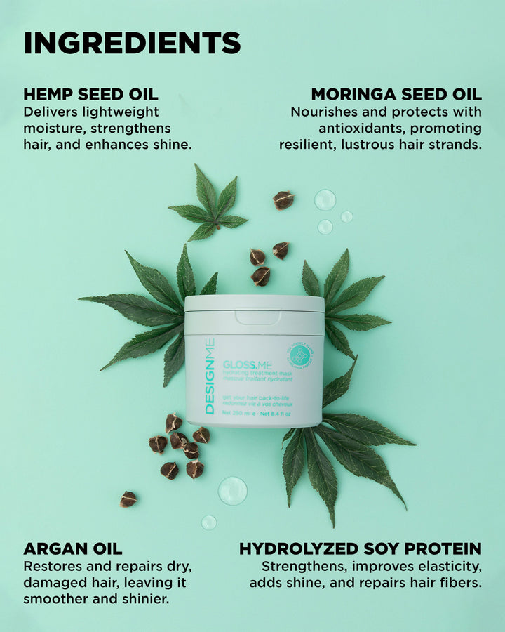 DESIGNME GLOSS.ME Hydrating Treatment Mask - key ingredients