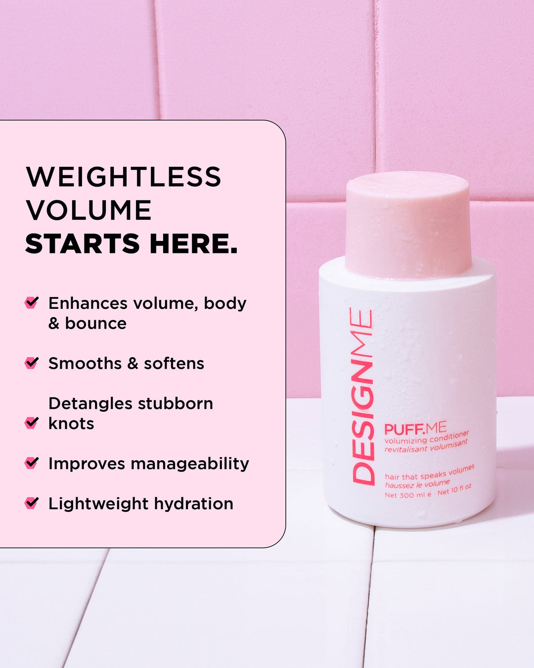 DESIGNME PUFF.ME Volumizing Conditioner - key benefits