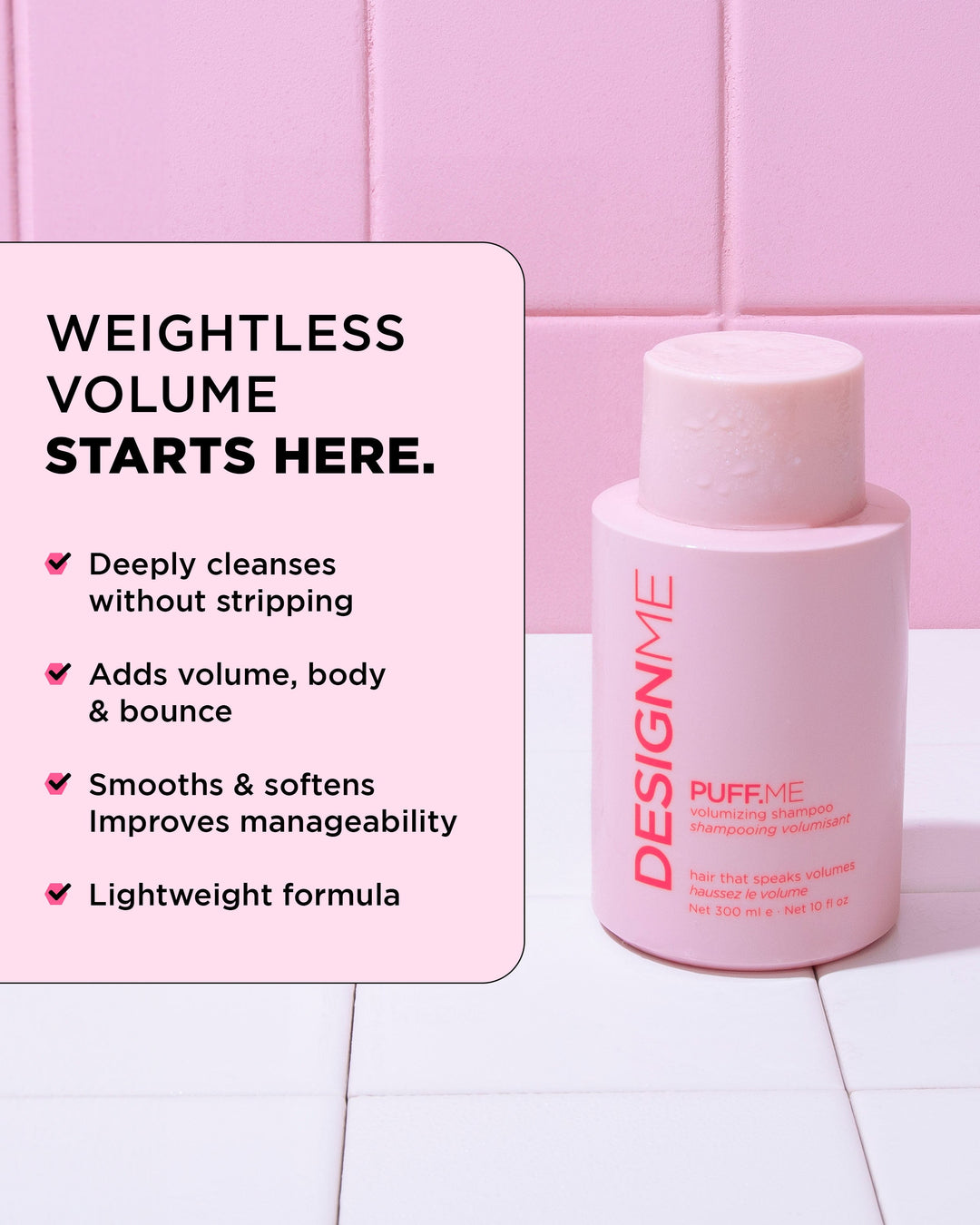 DESIGNME PUFF.ME Volumizing Shampoo - key benefits