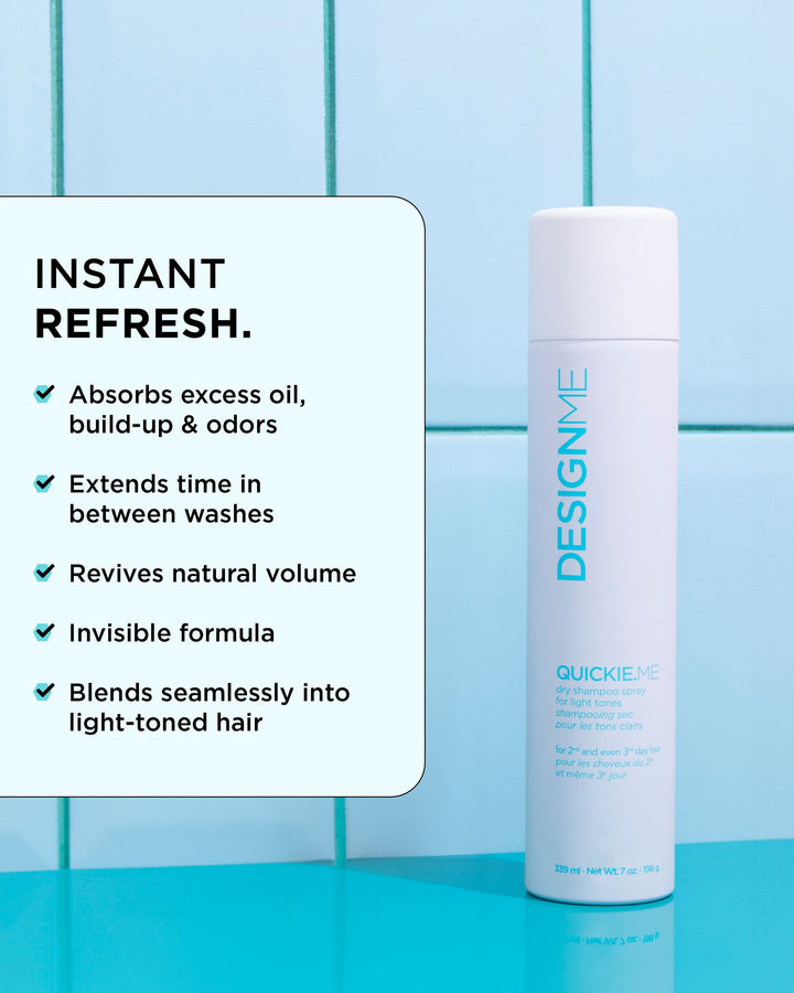 DESIGNME QUICKIE.ME Dry Shampoo for Light Tones - key benefits