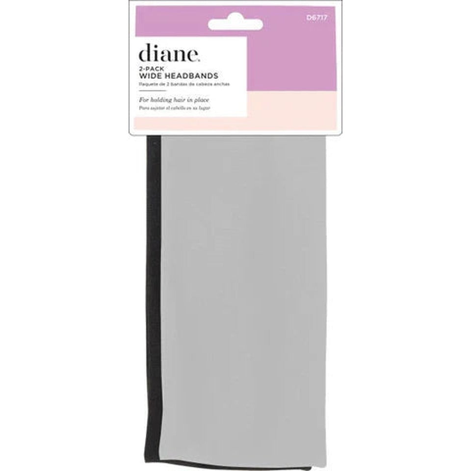 Diane 2-Pack Wide Headbands, black and grey