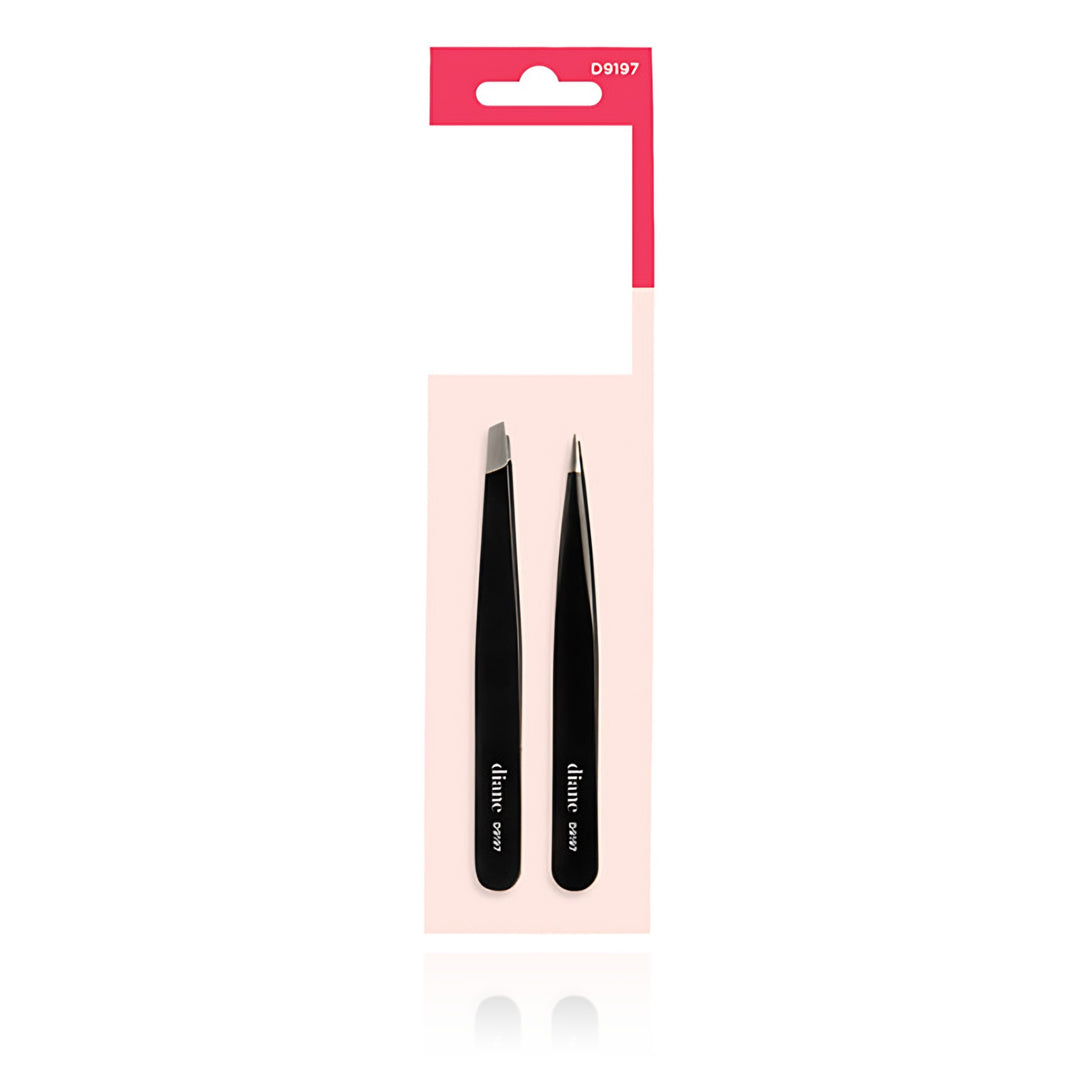 Diane 3 3/4" Point and Slant Tip Tweezer Set