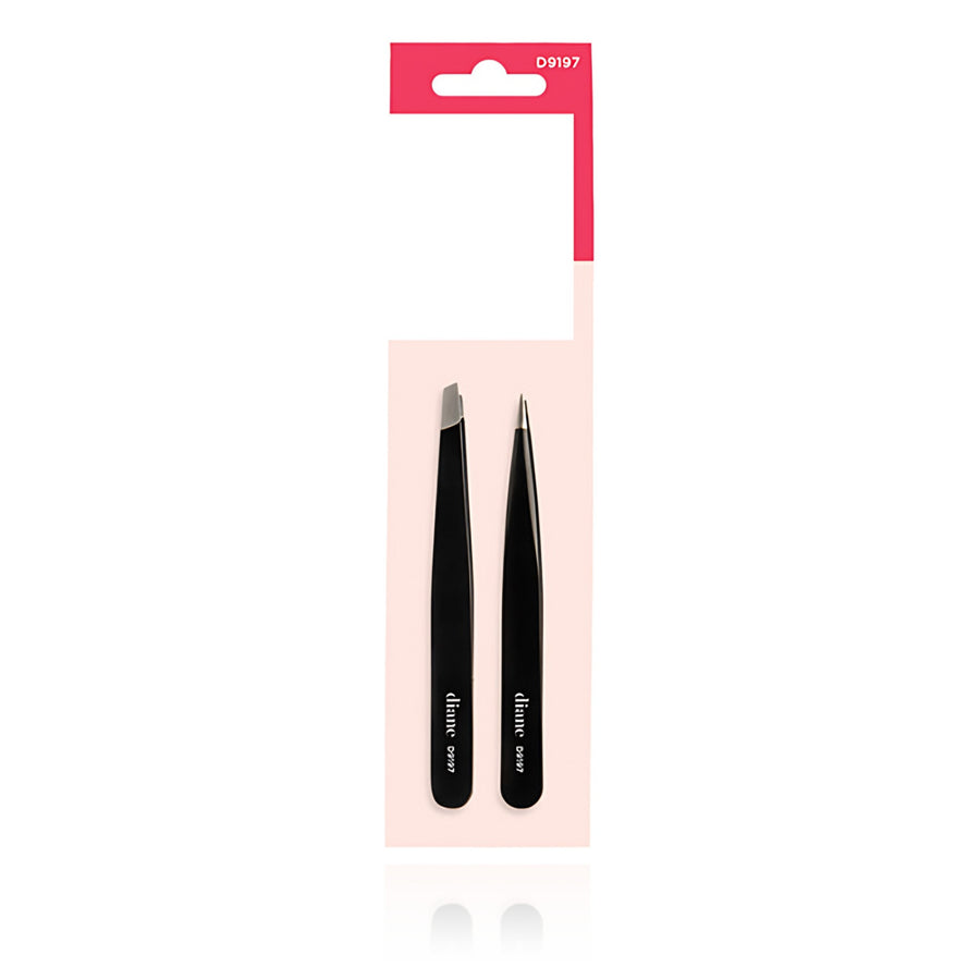 Diane 3 3/4" Point and Slant Tip Tweezer Set