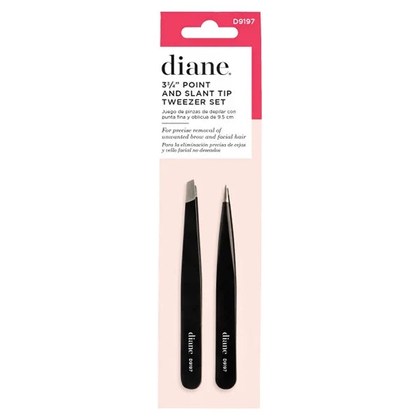 Diane - 3/4" Point And Slant Tip Tweezer Set