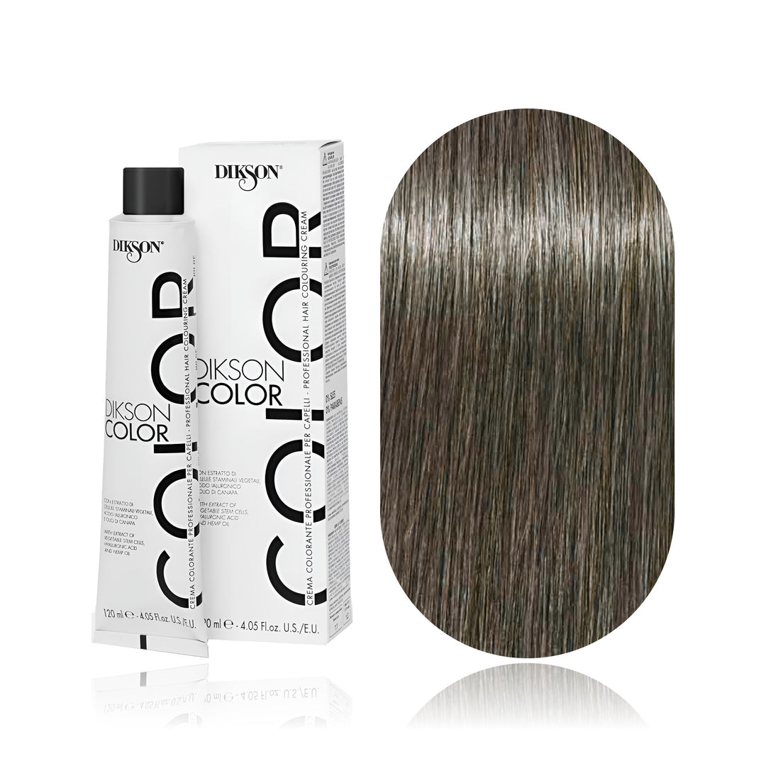 Dikson Color 7 Blonde Cold permanent hair color tube, box and hair swatch