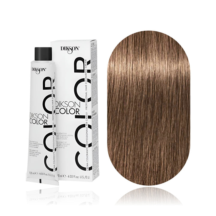 Dikson Color 8.00 Light Blonde Extra permanent hair color tube, box and hair swatch