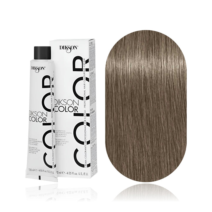 Dikson Color 8 Light Blonde Cold permanent hair color tube, box and hair swatch