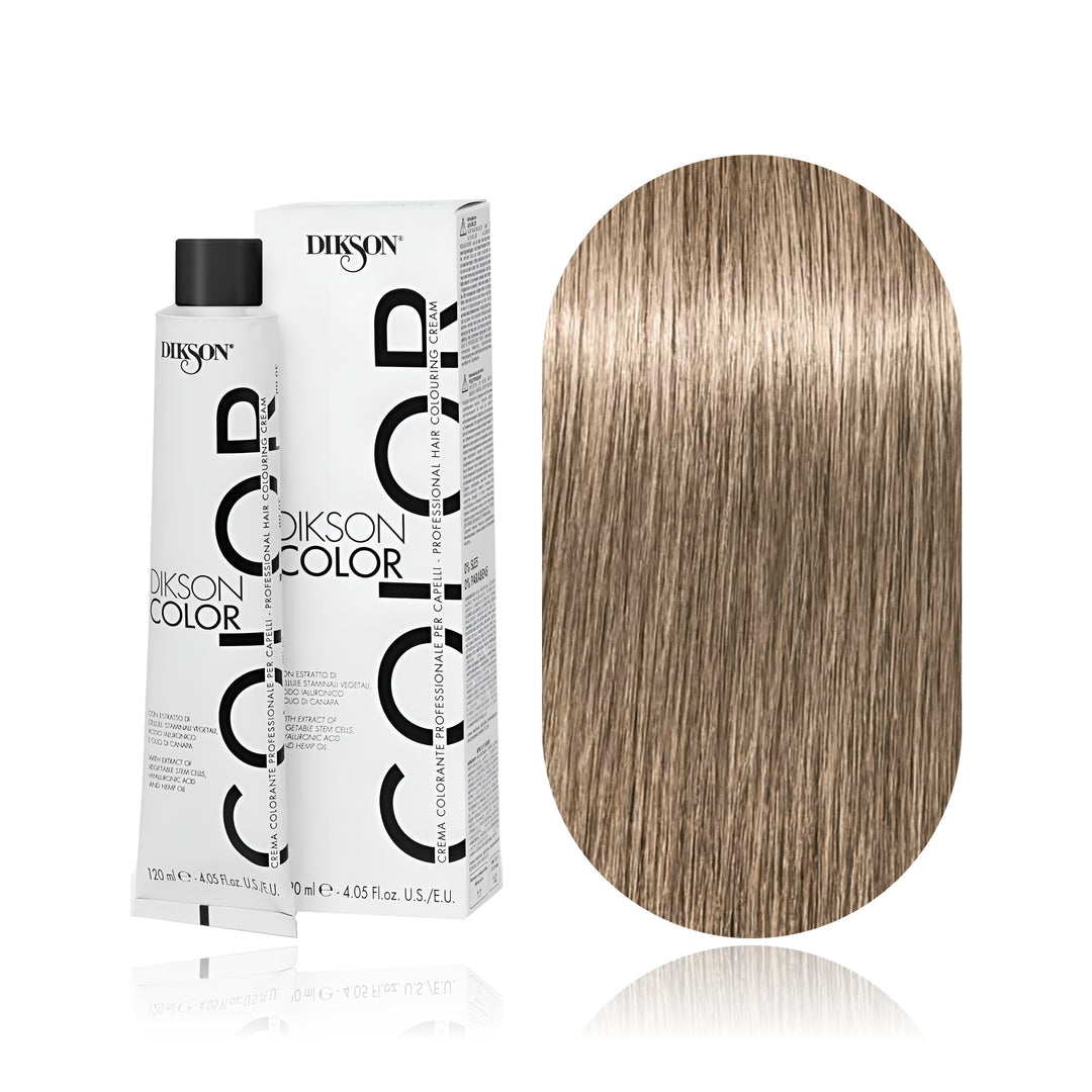 Dikson Color 9.00 Very Light Blonde Extra permanent hair color tube, box and hair swatch