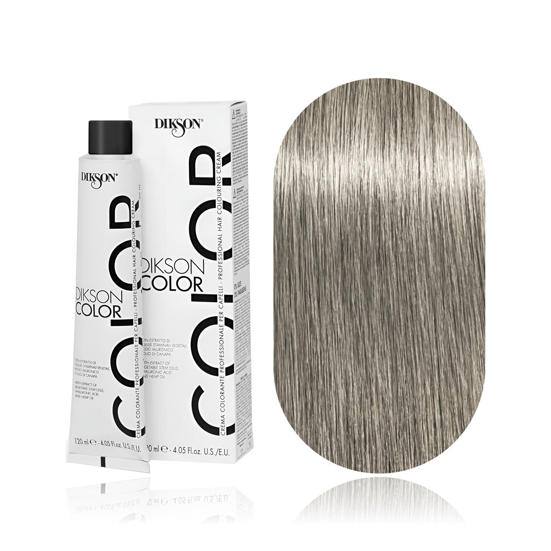 Dikson Color 9 Very Light Blonde Cold permanent hair color tube, box and hair swatch