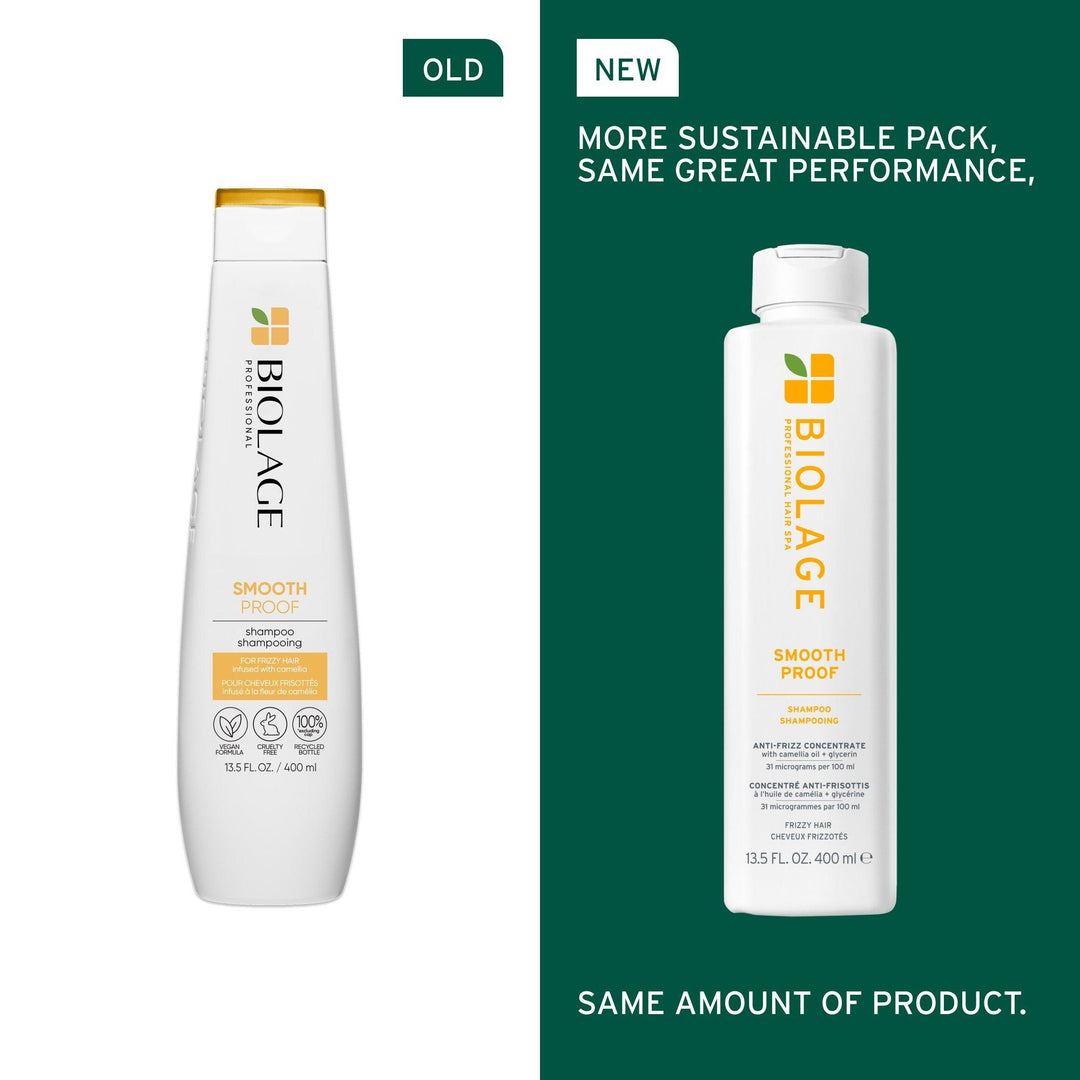 Biolage Smooth Proof Shampoo - old and new packaging