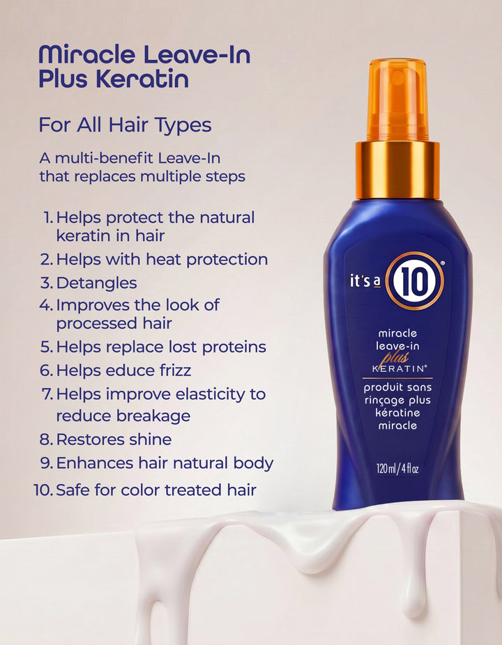 It's a 10 Miracle Leave-In Plus Keratin - 10 benefits