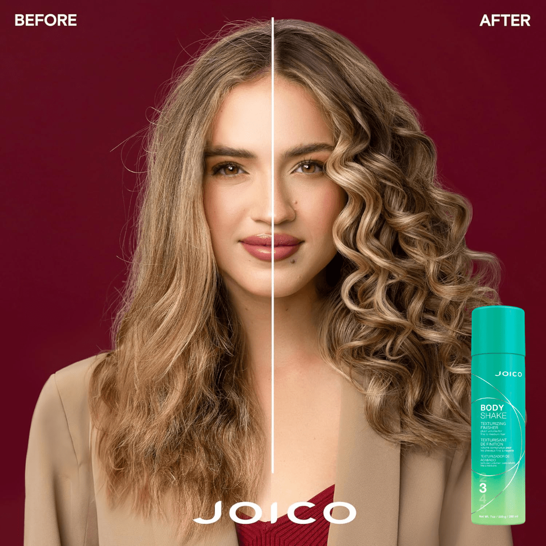Joico Beach Shake Texturizing Finisher - before and after tousled waves