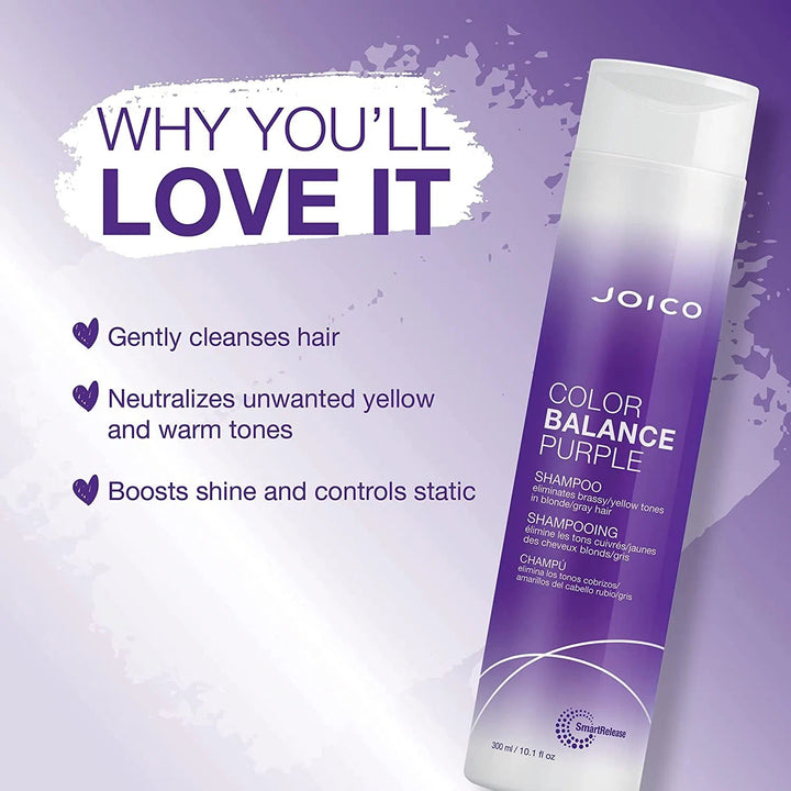 Joico Color Balance Purple Shampoo - key benefits graphic