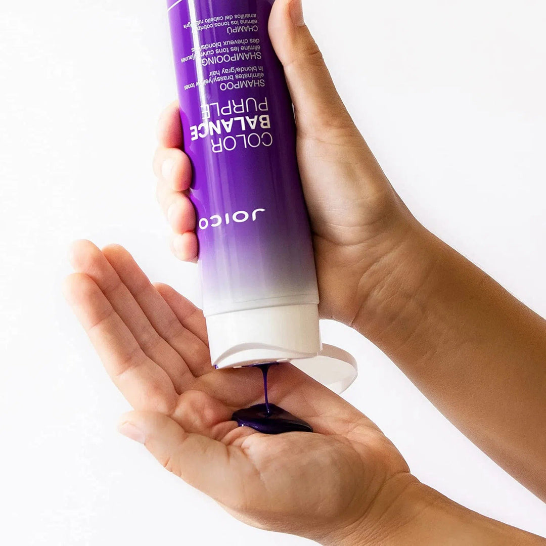 Joico Color Balance Purple Shampoo - purple shampoo texture in hand