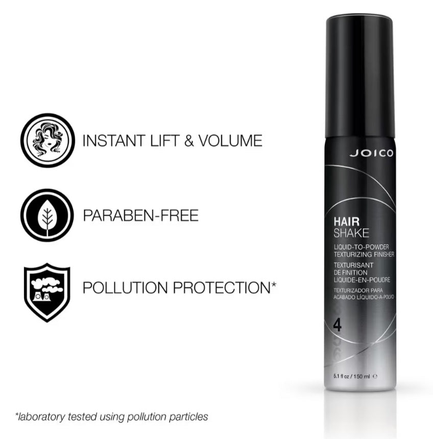 Joico Hair Shake Liquid-to-Powder Texturizing Finisher - benefits: instant lift and volume, paraben-free, pollution protection