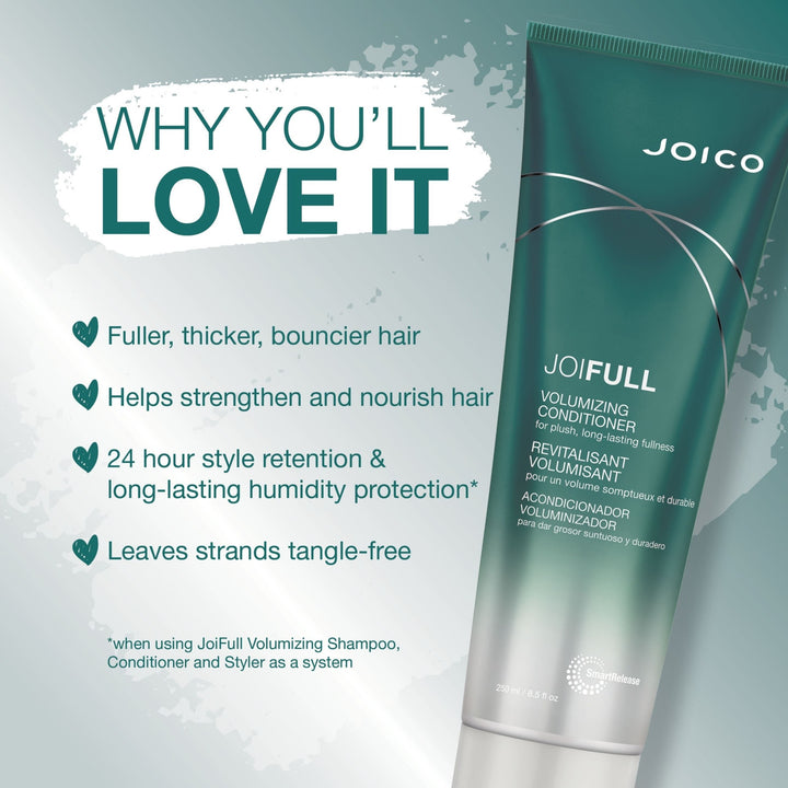 Joico JoiFull Volumizing Conditioner - key benefits graphic
