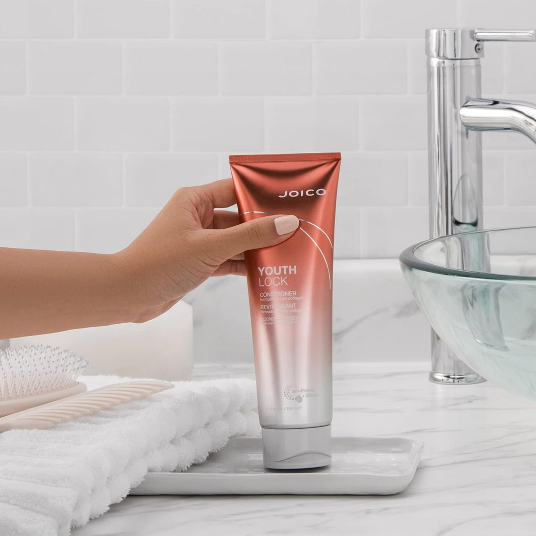Joico YouthLock Conditioner - tube in the bathroom