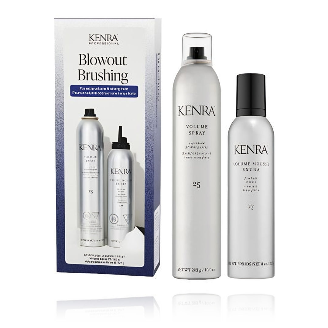 Kenra Blowout Brushing Extra Volume Duo - Volume Spray 25 and Volume Mousse Extra 17