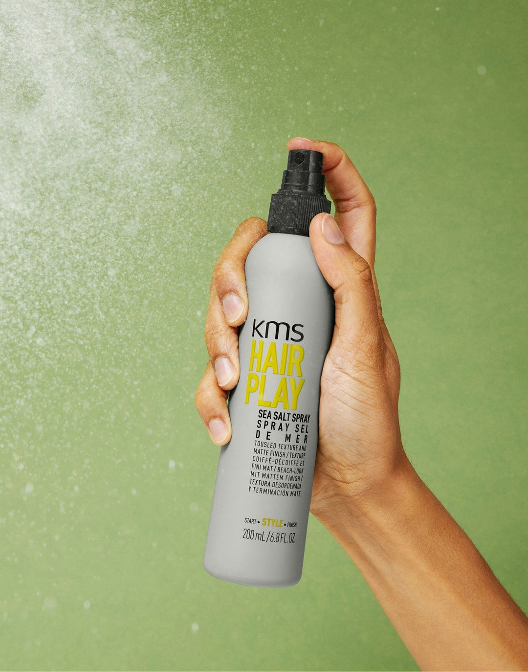 KMS Hair Play Sea Salt Spray - in use
