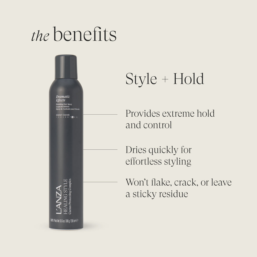 L'ANZA Healing Style Dramatic F/X - benefits: extreme hold, fast drying, no flaking