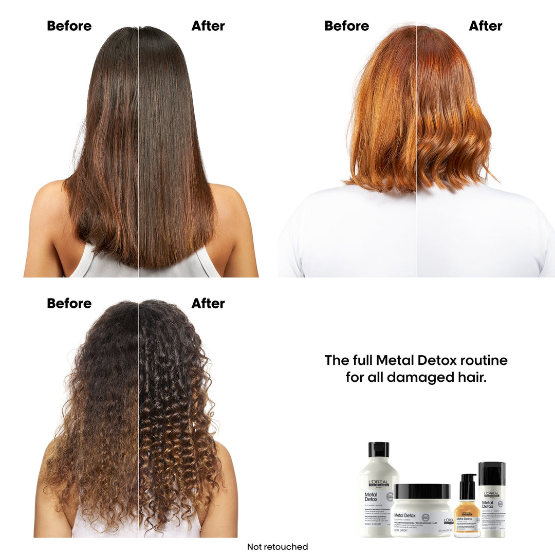 L'Oréal Metal Detox Anti-Deposit Protector Mask - before and after the Metal Detox routine