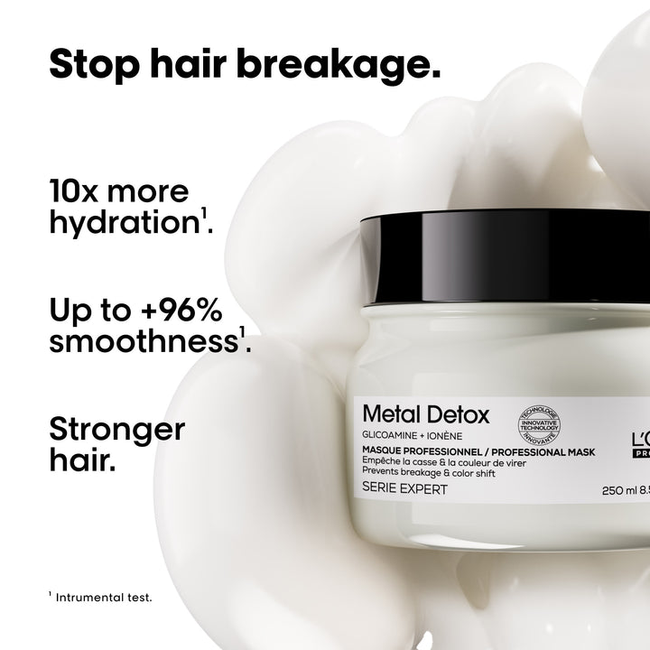 L'Oréal Metal Detox Anti-Deposit Protector Mask - stop hair breakage, 10x more hydration, up to +96% smoothness